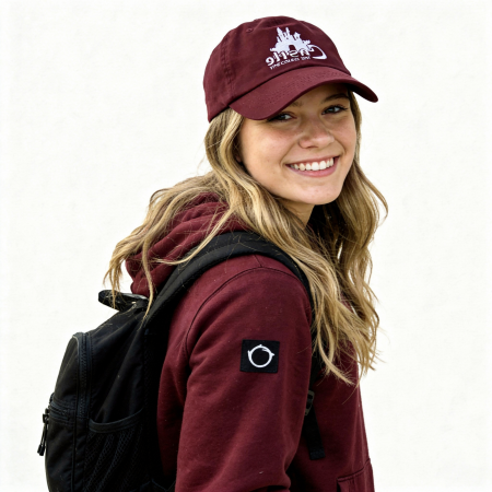 Castle Baseball Hat Burgundy/White Logo
