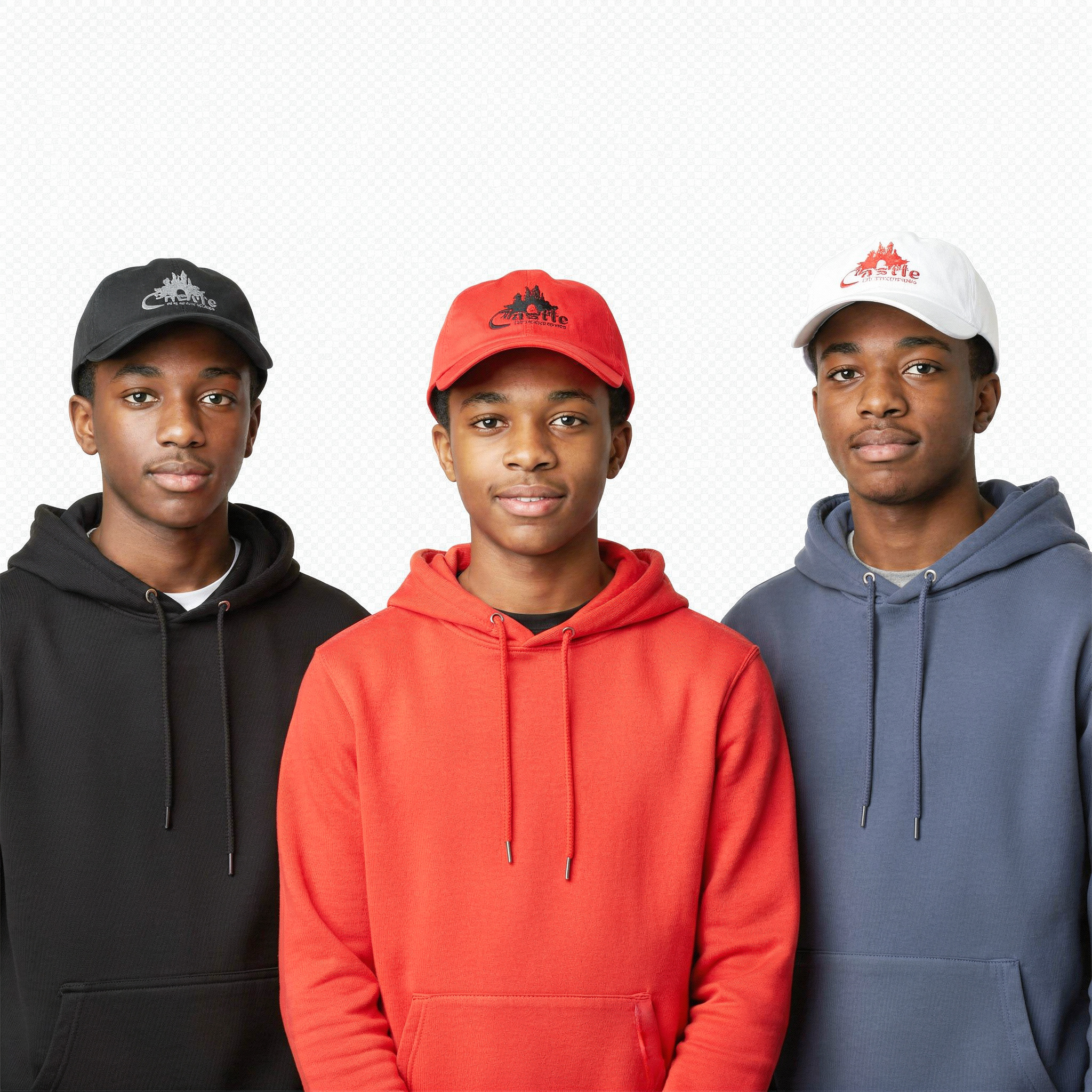 Castle Baseball Hat White / Red Black Logo