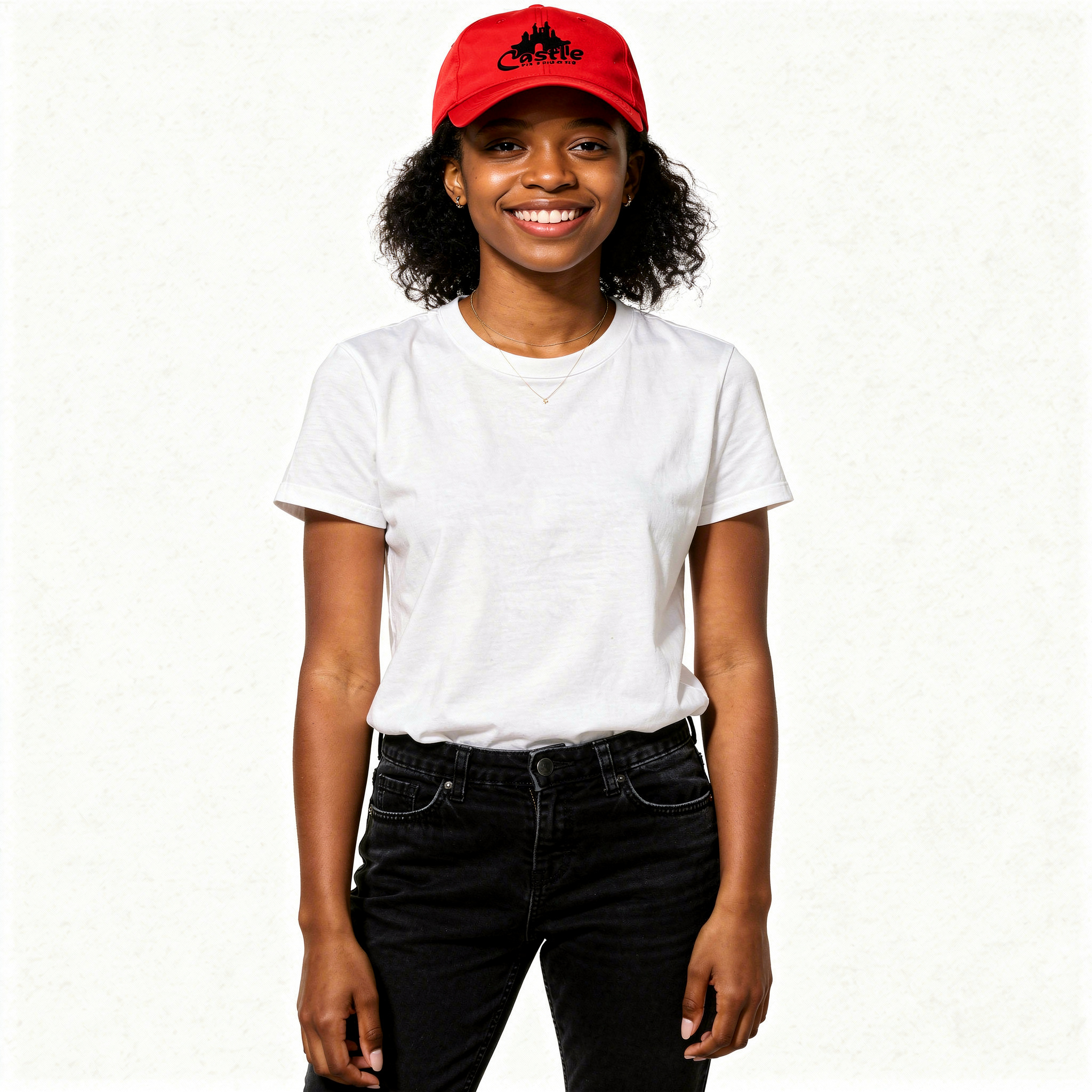 Castle Baseball Red Hat /Black Logo