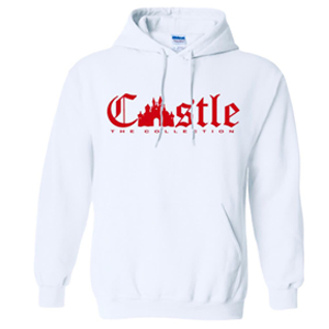 Castle White Hoodie / Red Print