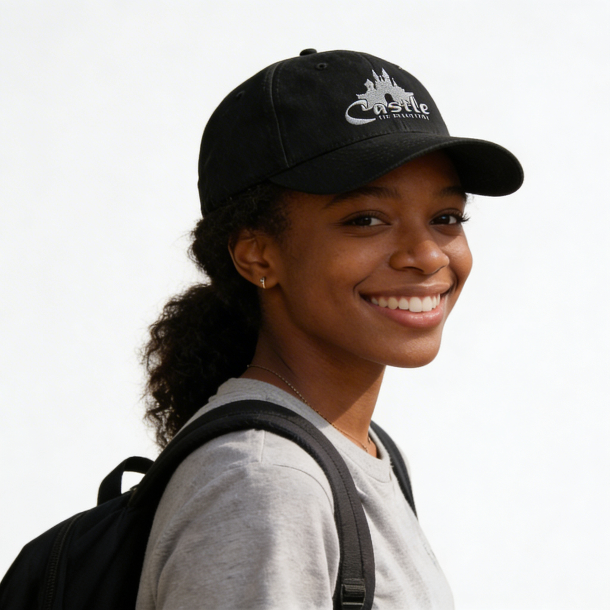 Castle Baseball Hat Black / White Logo